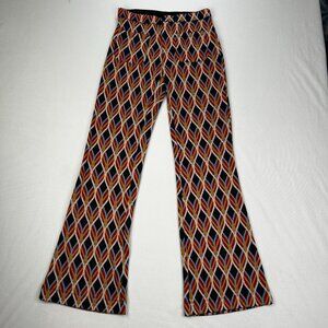 Free People Retro Geometric Jacquard Flare Pants Boho 70s Bell Bottoms